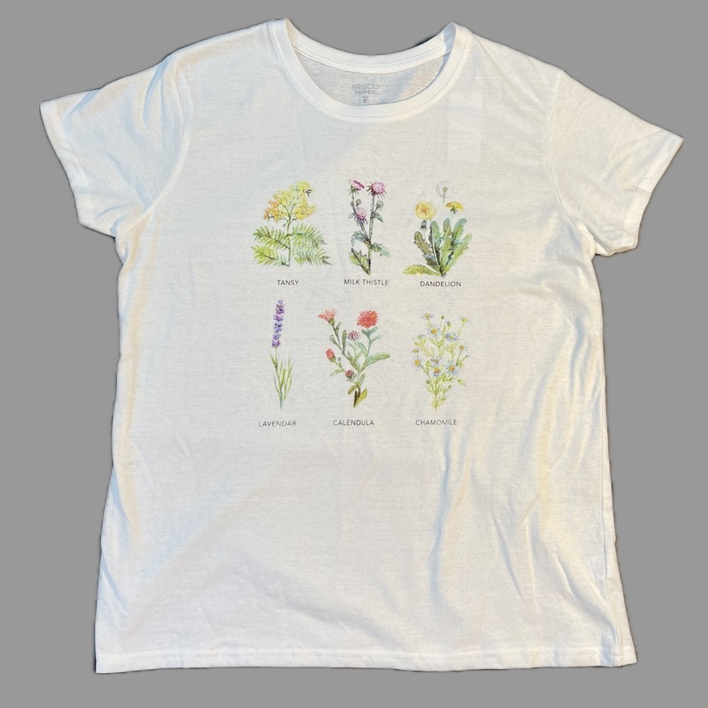 Brisco Brands Anthofile Flower Herb Identification Foraging T-Shirt Size XL